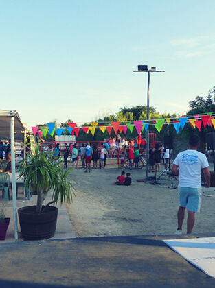 Parties at the Camarguais campsite