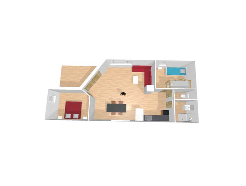 Plan Mediterrane Chalets 4/6 personen