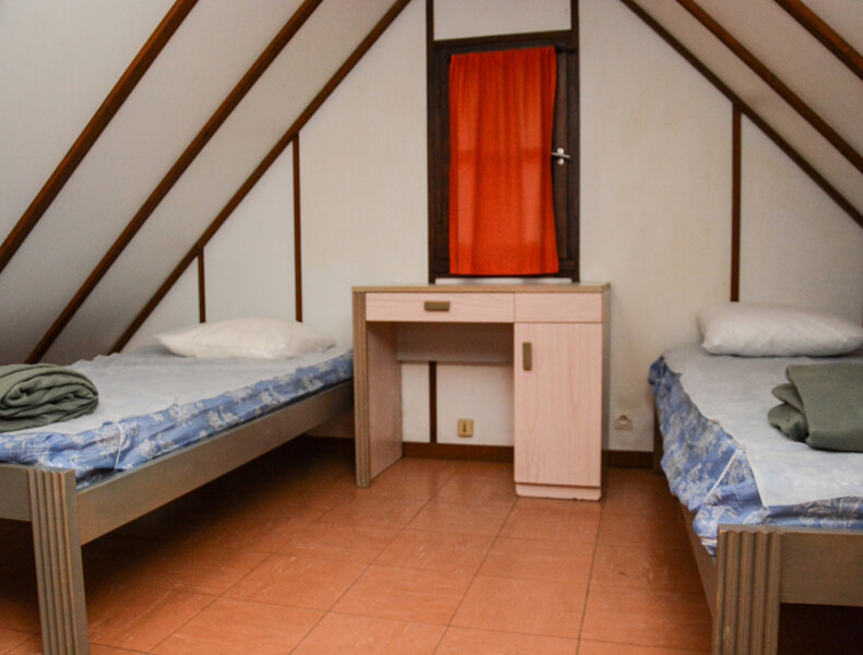 Bedroom with simple beds Camarguaise house for 4/6 people