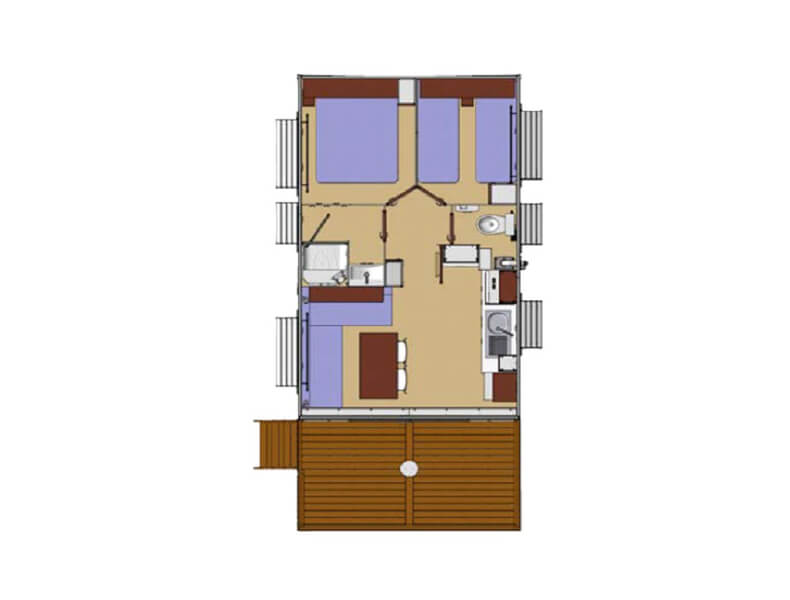 Plan Mobil-home Abrivado 4/6 personnes