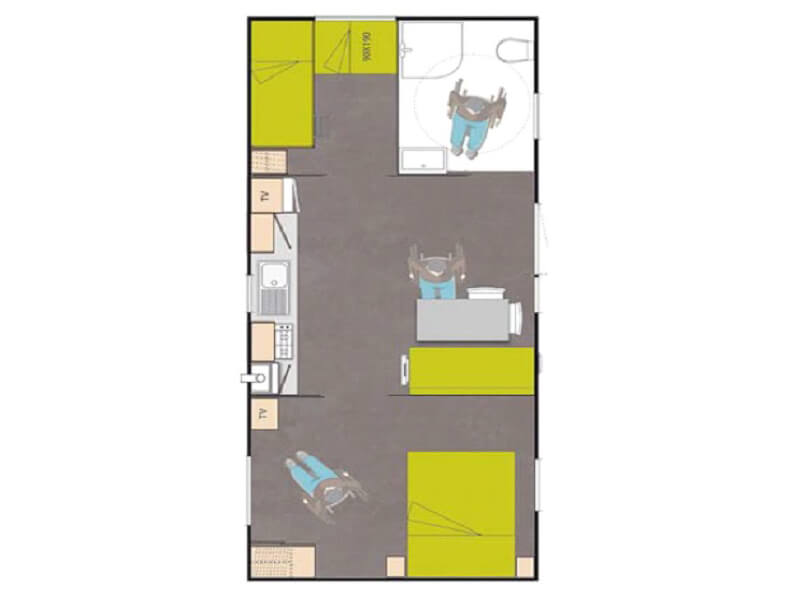 Plano Mobil-home Enciero PMR 4/6 personas